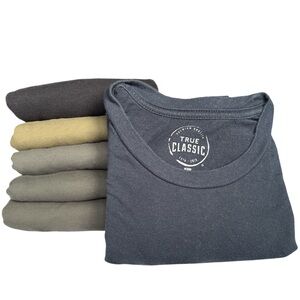 6-Pack Bundle - True Classic Mens Short Sleeve Tee MultiColor Crew T-Shirts [B4]